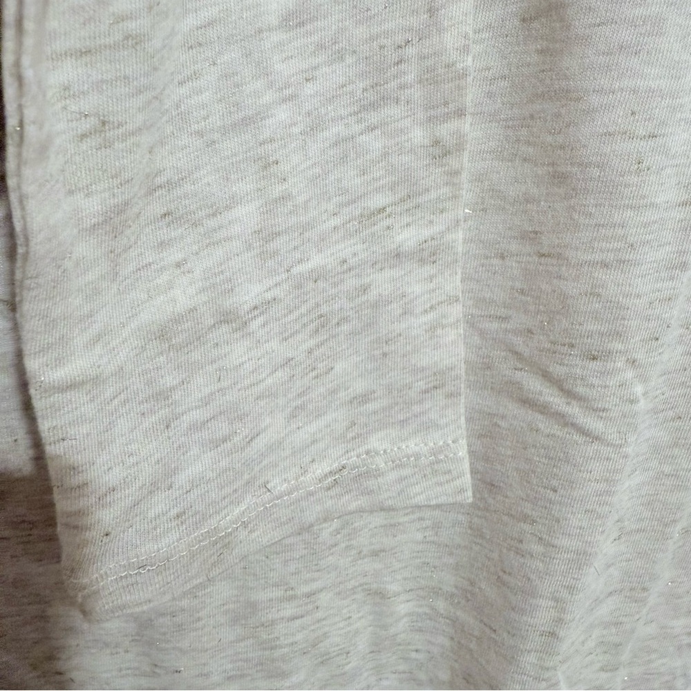 🎁Loft Outlet Women Golden Glittered Top in Cream and Heather Gray size Small - Picture 3 of 7